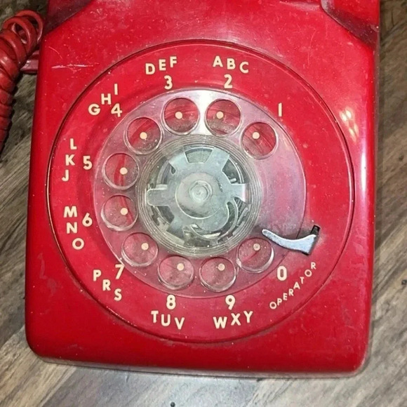OLD Stromberg Carlson Classic Red Vintage Fashioned Desk Rotary Telephone Phone - Picture 11 of 14
